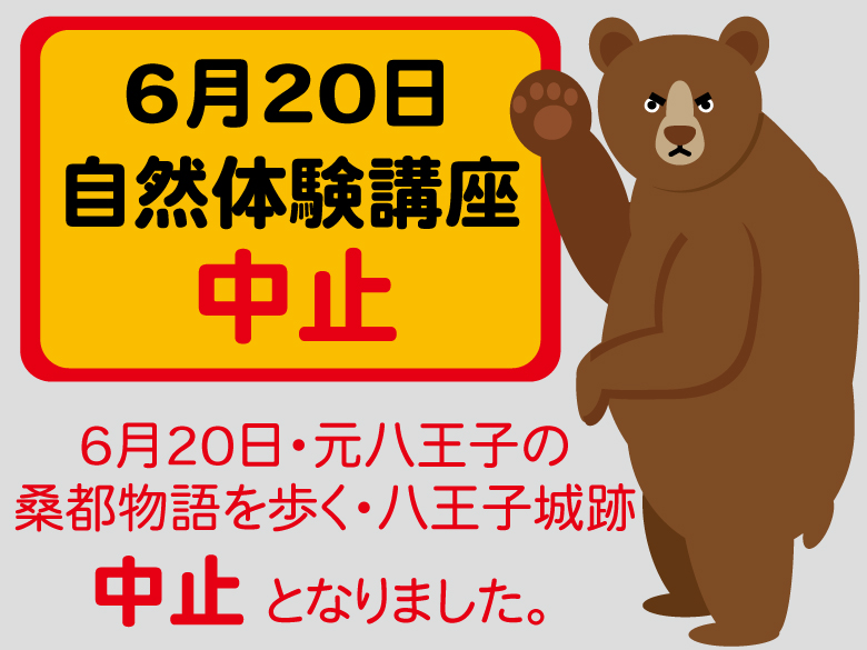 2026年6月20日の自然体験講座は、中止となりました。